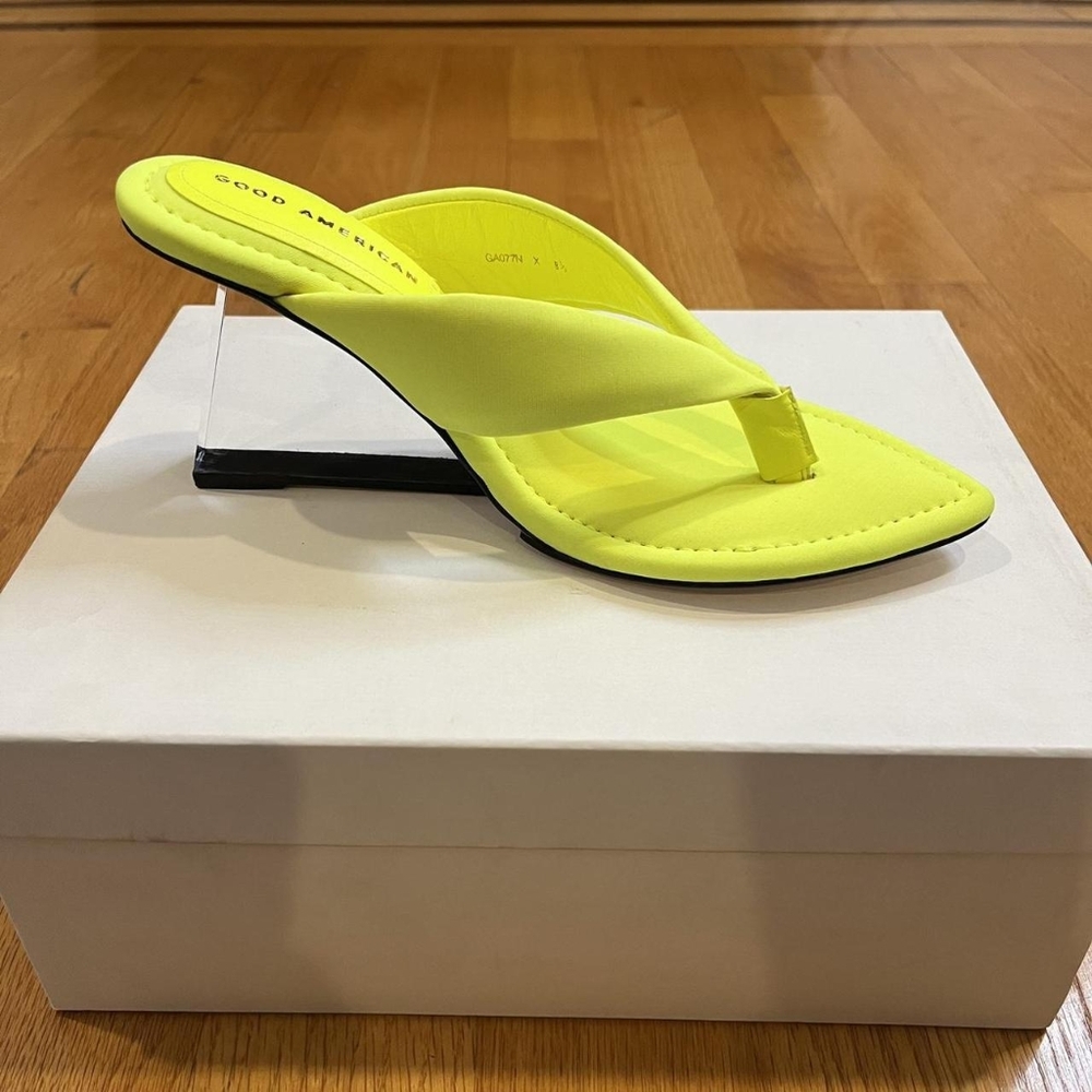 Good American Clear Wedge Sandals